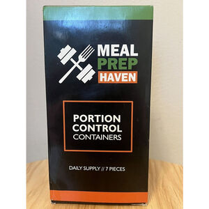 7 Piece Meal Prep Haven Portion Control Multi-Colored Container Kit w/ Guide NEW